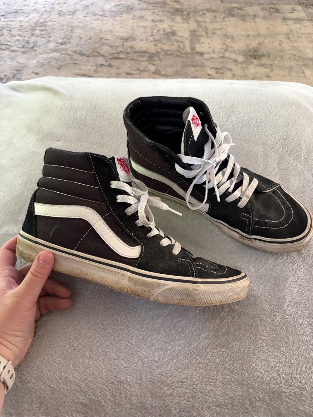 Vans Sk8-Hi Top Sneakers in Black and White